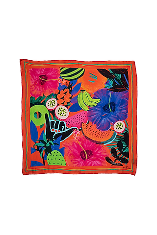 Multi-Colored Printed Silk Neckerchief by THE TIE HUB