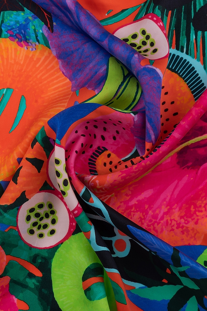 Multi-Colored Printed Silk Neckerchief by THE TIE HUB at Pernia's Pop Up Shop
