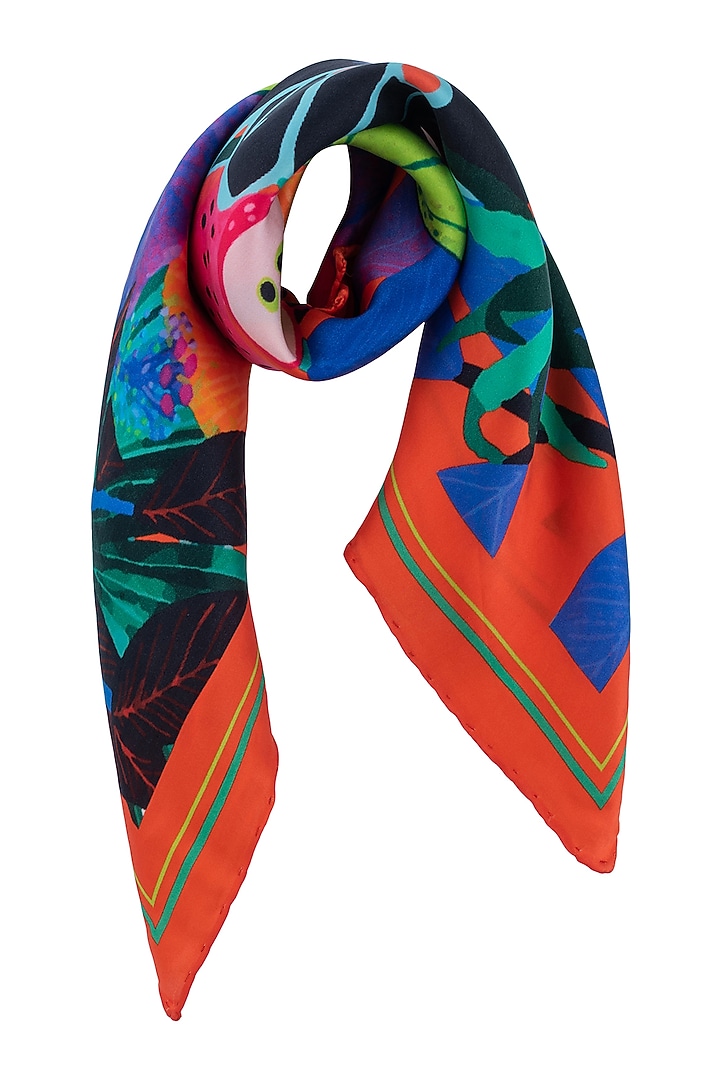 Multi-Colored Printed Silk Neckerchief by THE TIE HUB at Pernia's Pop Up Shop