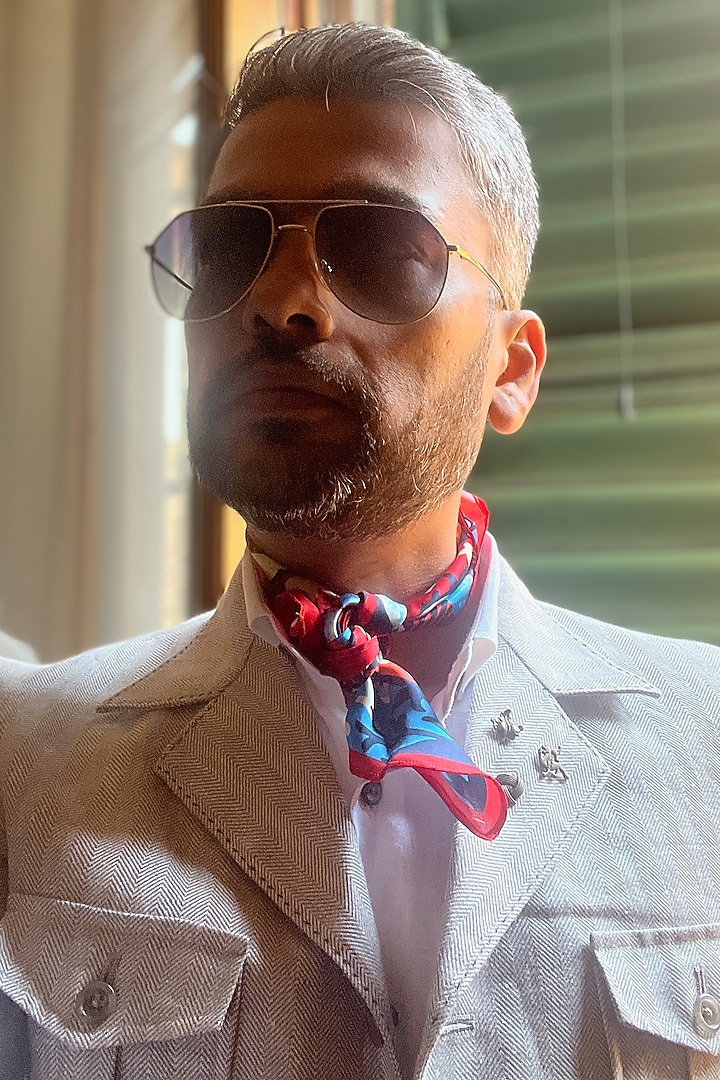 Multi-Colored Floral Printed Neckerchief by THE TIE HUB at Pernia's Pop Up Shop