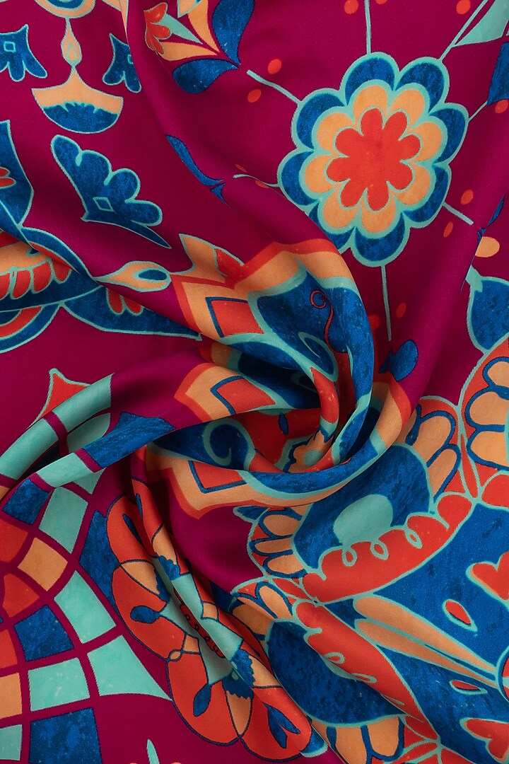 Maroon Printed Neckerchief by THE TIE HUB at Pernia's Pop Up Shop