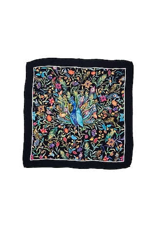Black Printed Neckerchief by THE TIE HUB