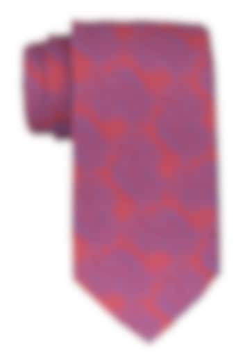 Red Printed Necktie by THE TIE HUB