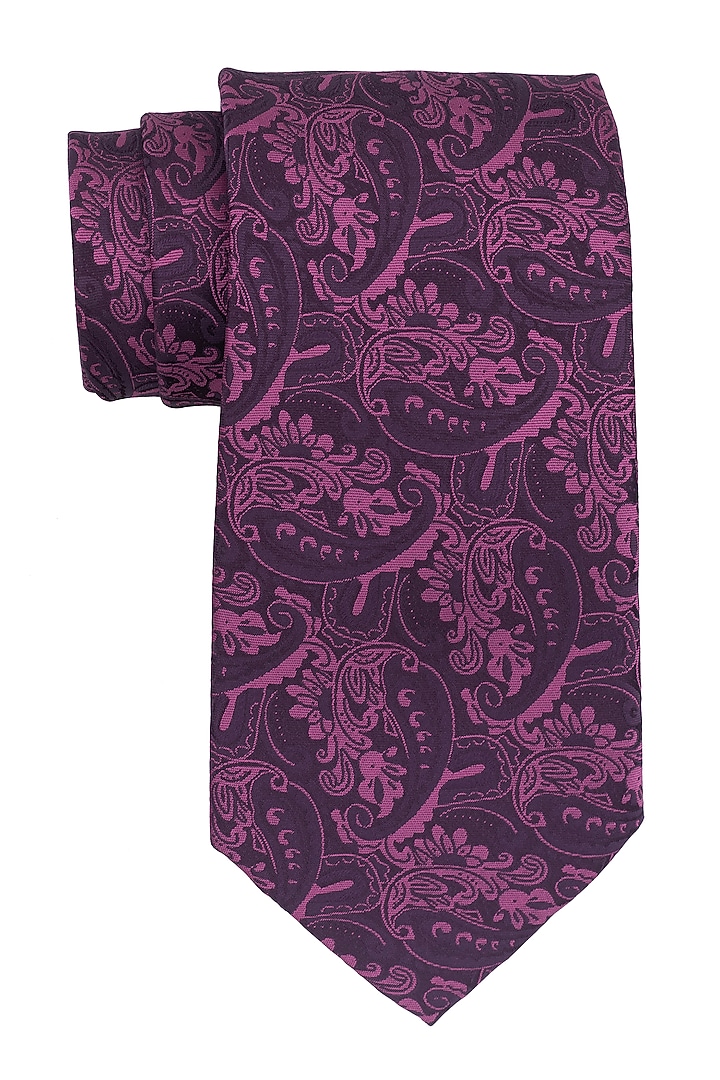 Purple Paisley Printed Necktie by THE TIE HUB at Pernia's Pop Up Shop