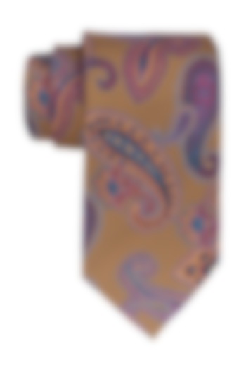 Orange & Purple Printed Necktie by THE TIE HUB