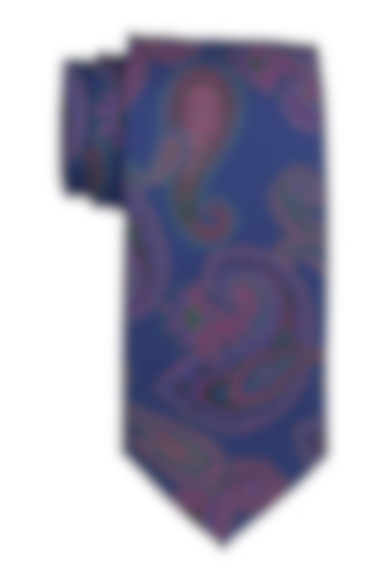 Purple Printed Necktie by THE TIE HUB