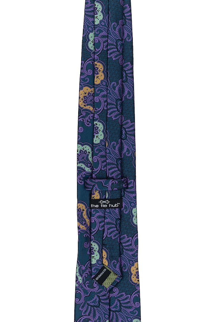 Green & Purple Printed Necktie by THE TIE HUB at Pernia's Pop Up Shop