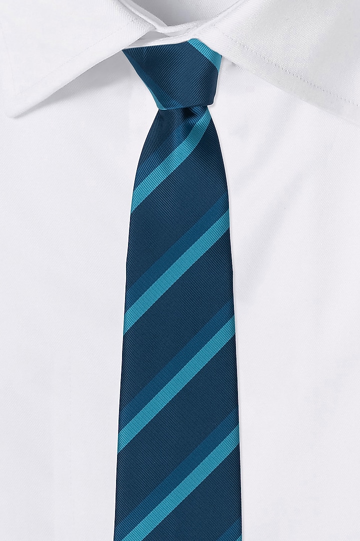 Blue Striped Necktie by THE TIE HUB at Pernia's Pop Up Shop