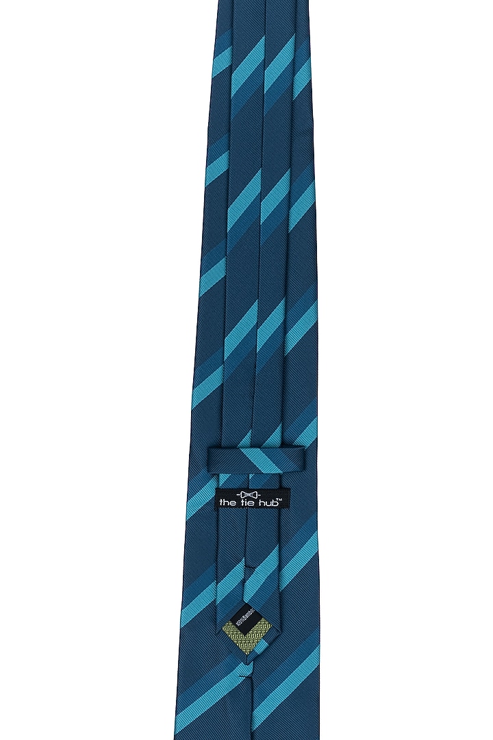 Blue Striped Necktie by THE TIE HUB at Pernia's Pop Up Shop
