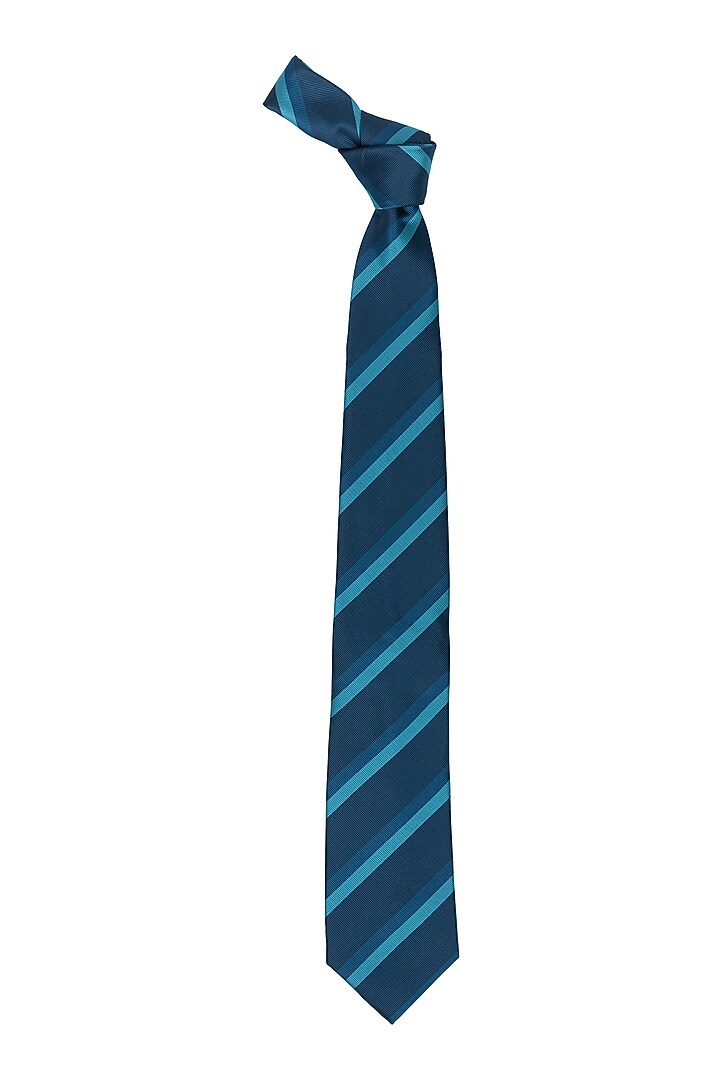 Blue Striped Necktie by THE TIE HUB at Pernia's Pop Up Shop