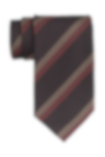 Brown Striped Necktie by THE TIE HUB