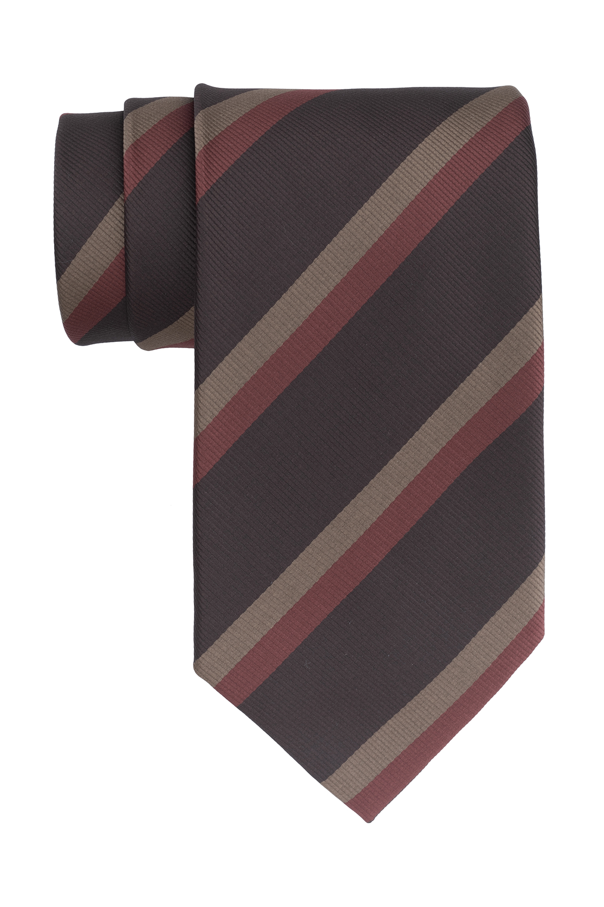 Brown Striped Necktie by THE TIE HUB