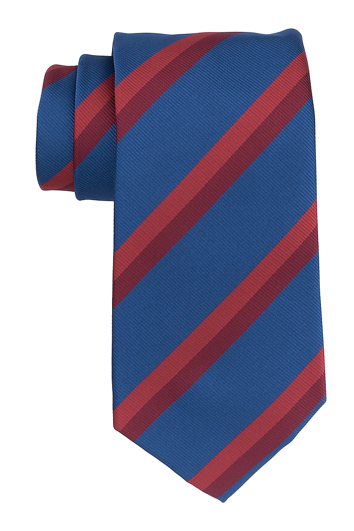 Blue & Red Printed Necktie by THE TIE HUB