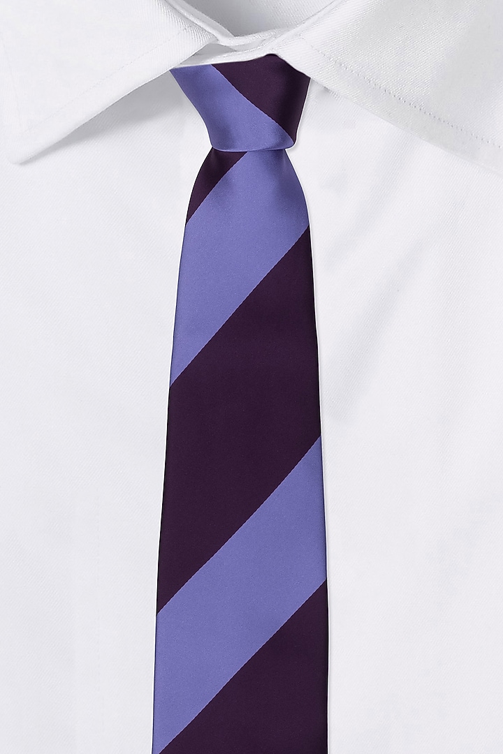 Burgundy & Purple Striped Necktie by THE TIE HUB at Pernia's Pop Up Shop
