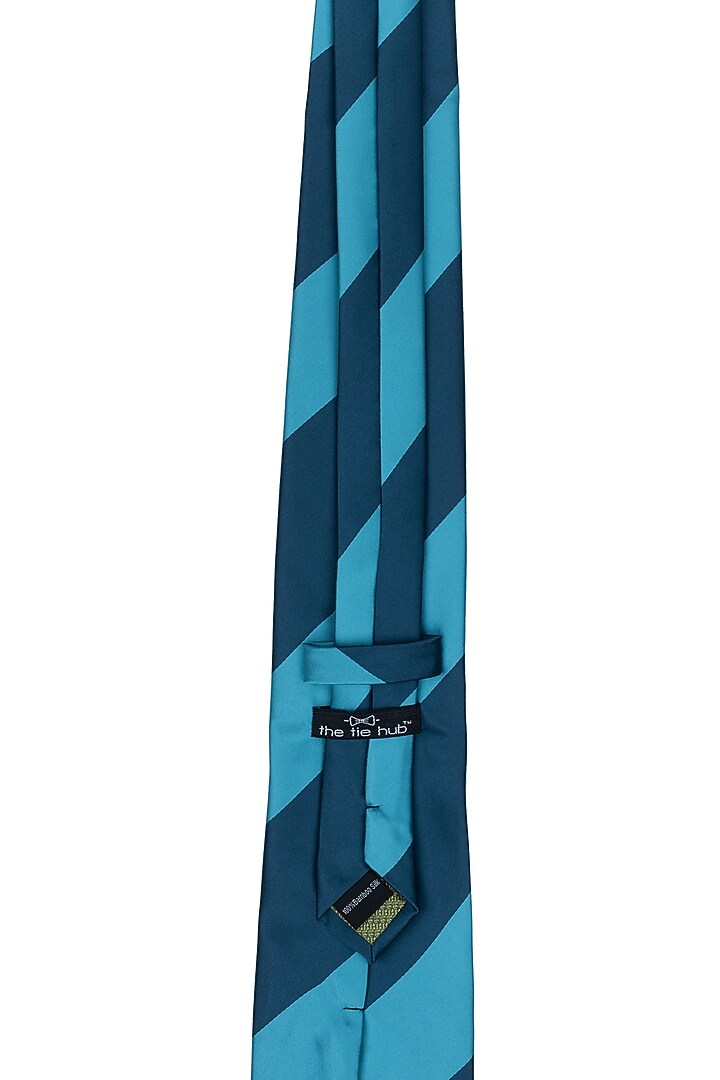 Turquoise Striped Necktie by THE TIE HUB at Pernia's Pop Up Shop