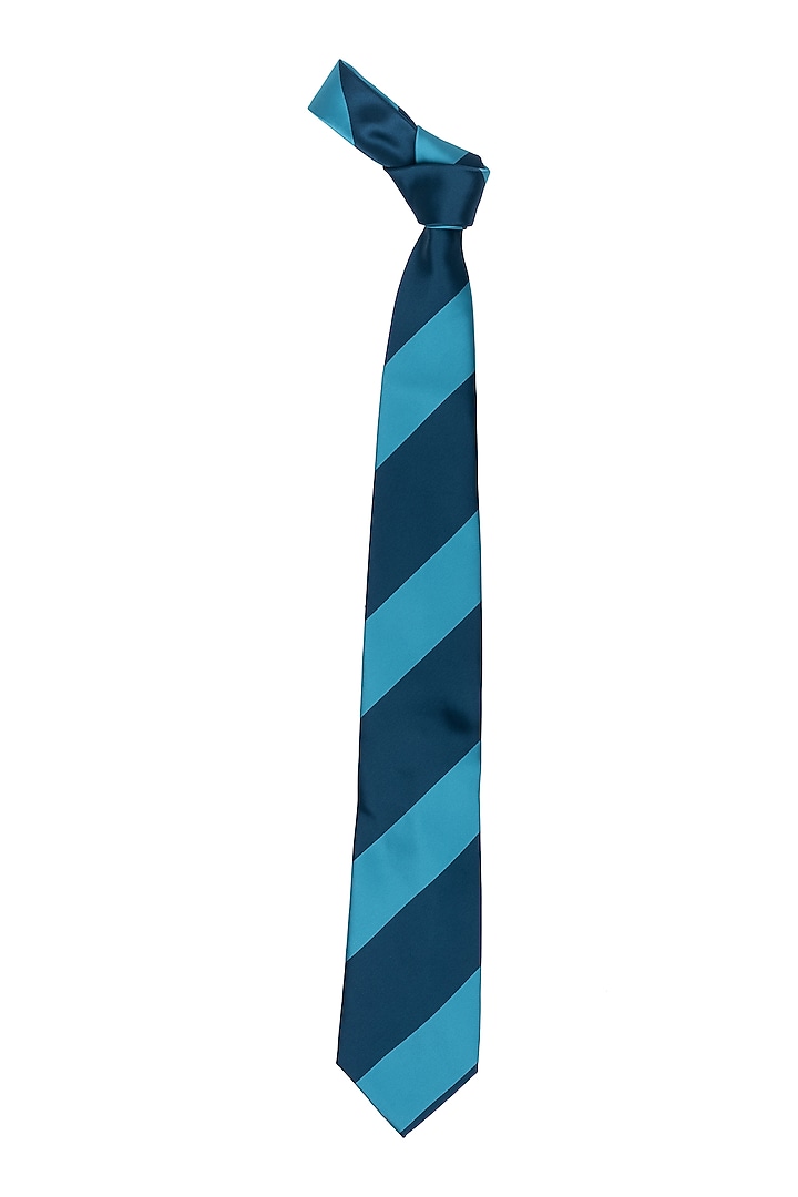 Turquoise Striped Necktie by THE TIE HUB at Pernia's Pop Up Shop
