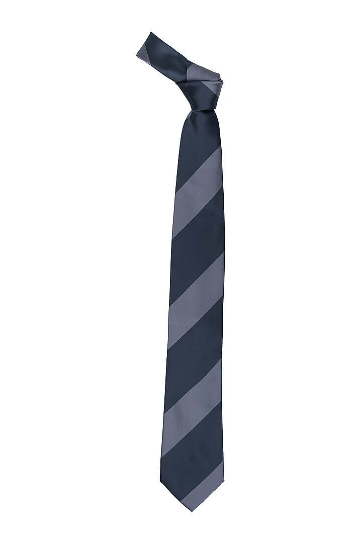 Grey Striped Necktie by THE TIE HUB at Pernia's Pop Up Shop