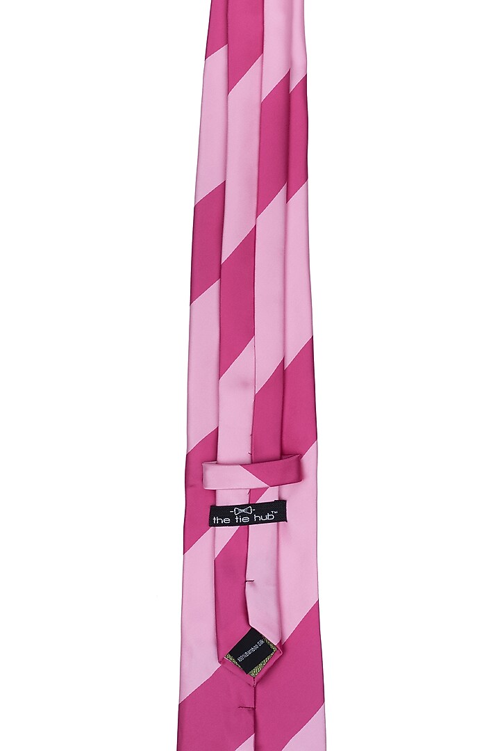 Pink Striped Necktie by THE TIE HUB at Pernia's Pop Up Shop