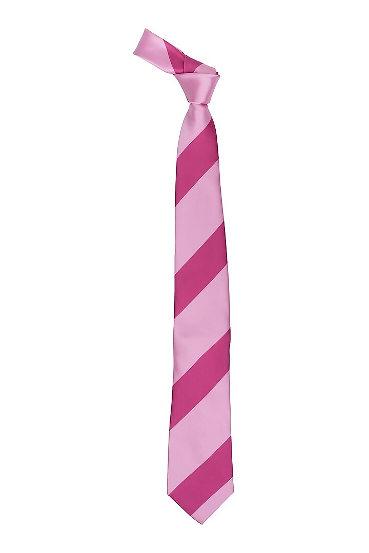 Pink Striped Necktie by THE TIE HUB at Pernia's Pop Up Shop
