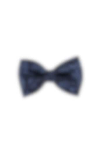Navy Blue Paisley Printed Bow Tie by THE TIE HUB