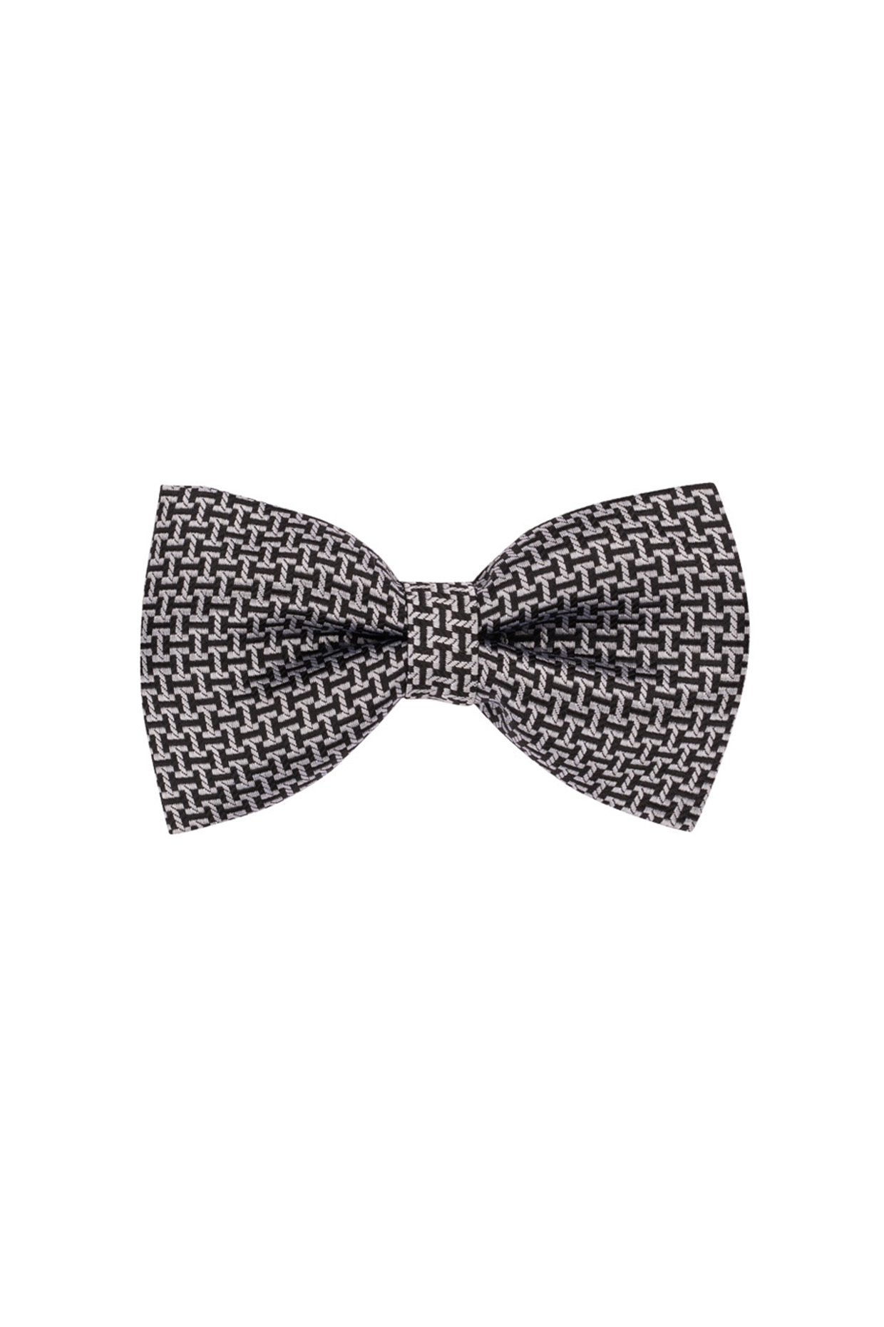 Grey Microfiber Printed Bow Tie by THE TIE HUB