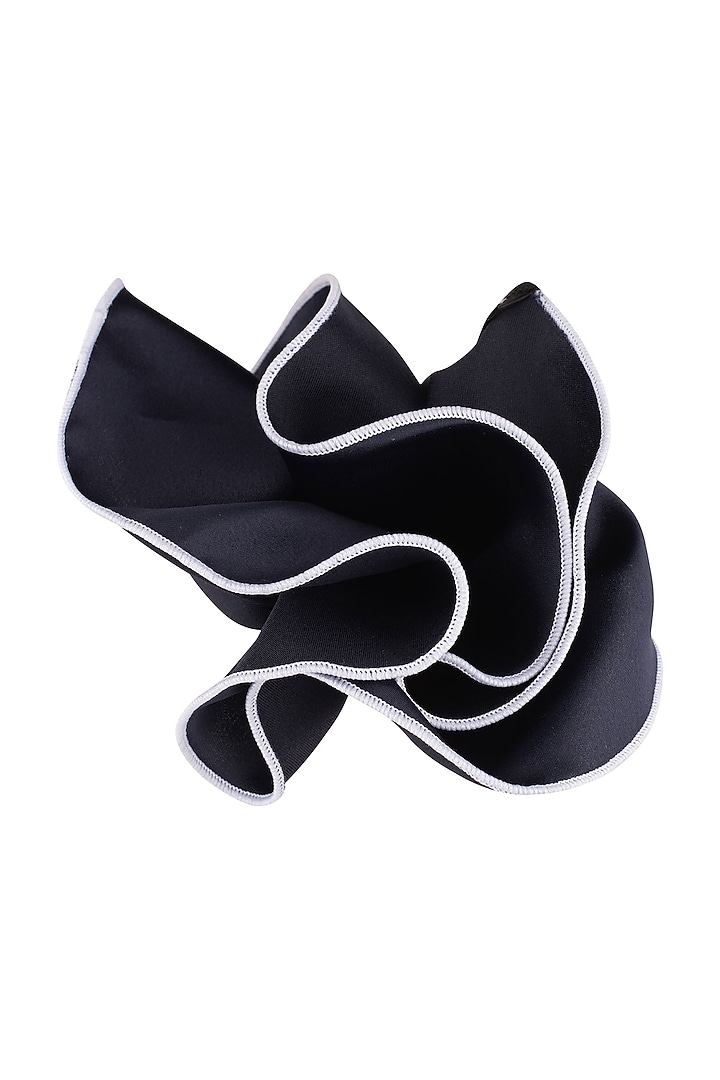 Navy Blue Microfiber Pocket Square by THE TIE HUB at Pernia's Pop Up Shop