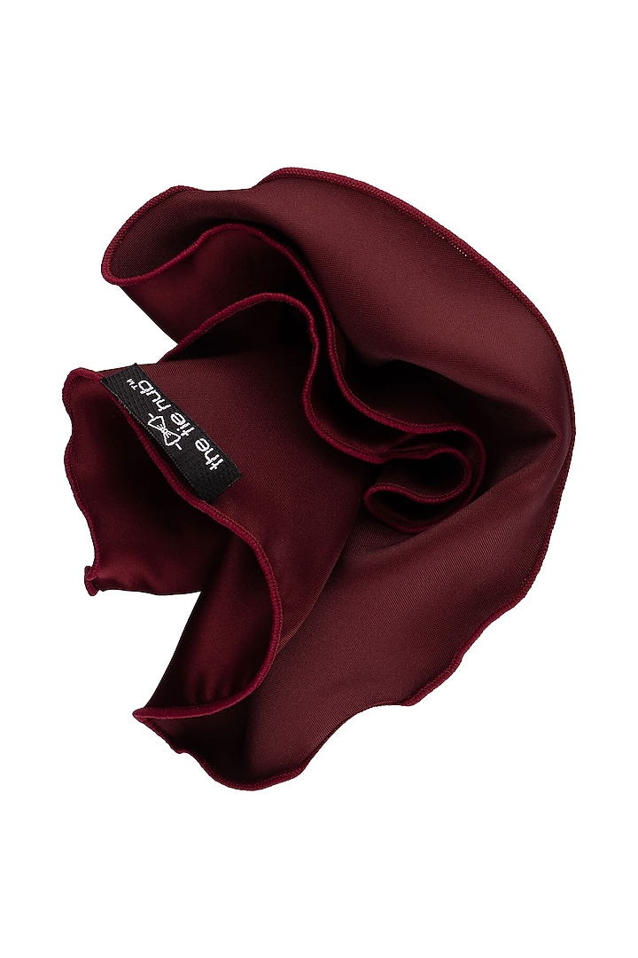 Burgundy Microfiber Pocket Square by THE TIE HUB at Pernia's Pop Up Shop