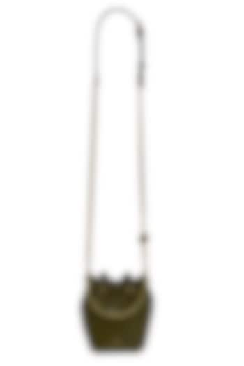 Jade Jewel Leather Bucket Bag by Tarun Tahiliani Accessories at Pernia's Pop Up Shop