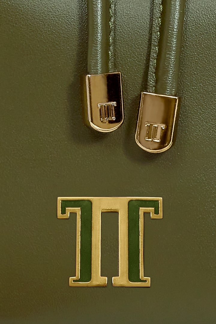 Jade Jewel Leather Bucket Bag by Tarun Tahiliani Accessories at Pernia's Pop Up Shop