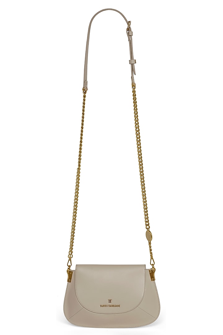 Dove Grey Leather Sling Bag by Tarun Tahiliani Accessories at Pernia's Pop Up Shop