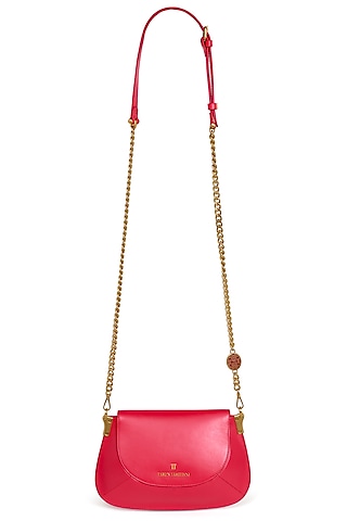 Ruby Rouge Leather Sling Bag by Tarun Tahiliani Accessories