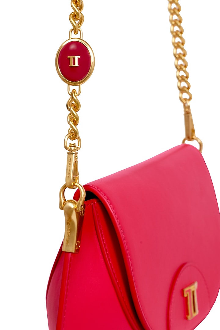 Ruby Rouge Leather Sling Bag by Tarun Tahiliani Accessories at Pernia's Pop Up Shop