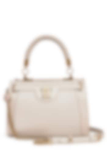 Dove Grey Leather Hand Bag by Tarun Tahiliani Accessories at Pernia's Pop Up Shop