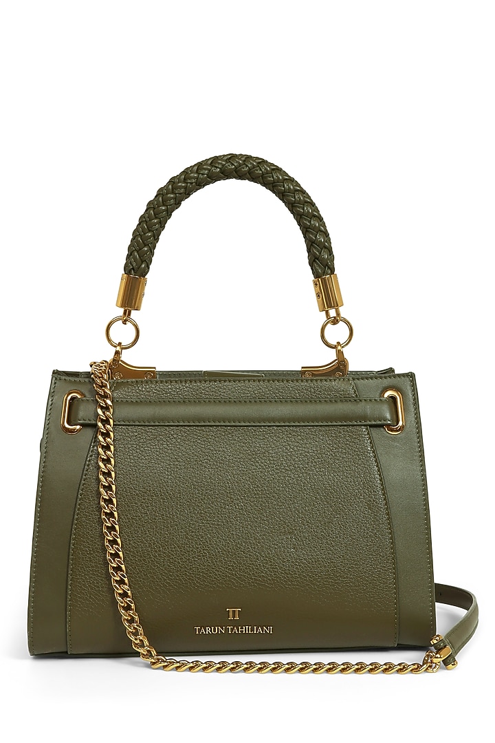 Jade Jewel Leather Hand Bag by Tarun Tahiliani Accessories at Pernia's Pop Up Shop