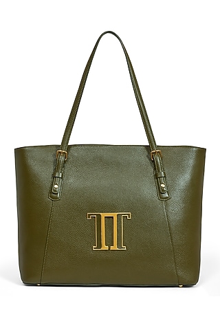 Jade Jewel Leather Tote Bag by Tarun Tahiliani Accessories