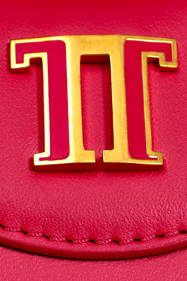 Ruby Rouge Leather Structured Shoulder Bag by Tarun Tahiliani Accessories at Pernia's Pop Up Shop