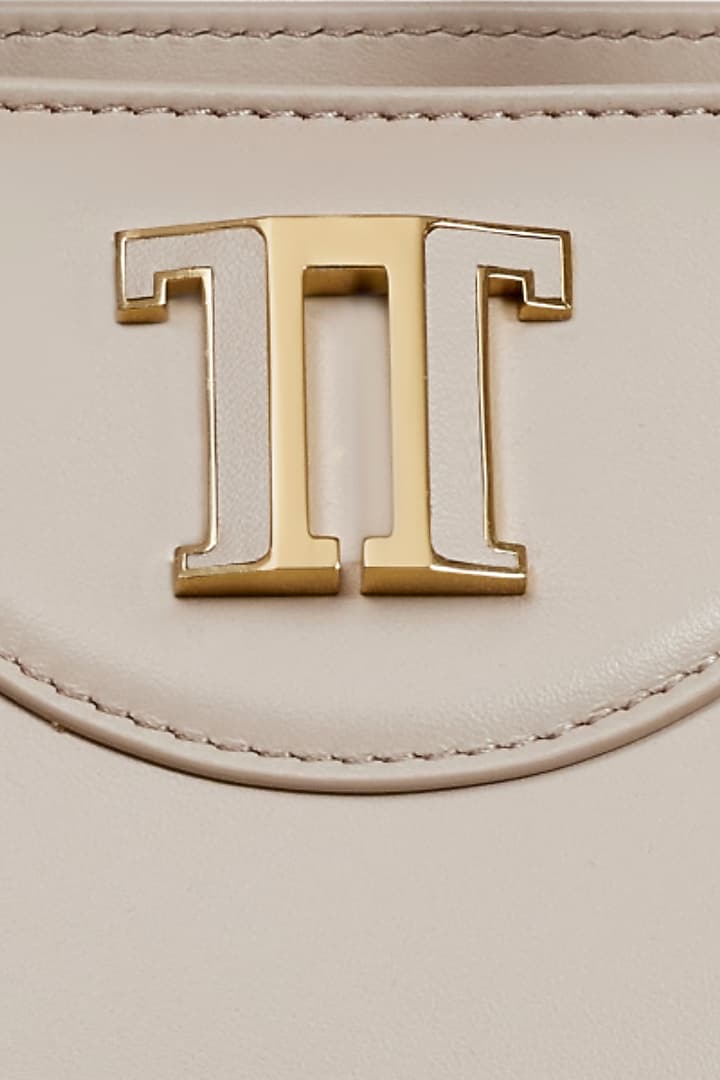 Dove Grey Leather Tote Bag by Tarun Tahiliani Accessories at Pernia's Pop Up Shop
