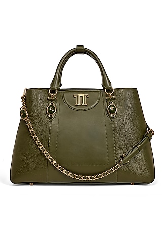 Jade Jewel Leather Tote Bag by Tarun Tahiliani Accessories