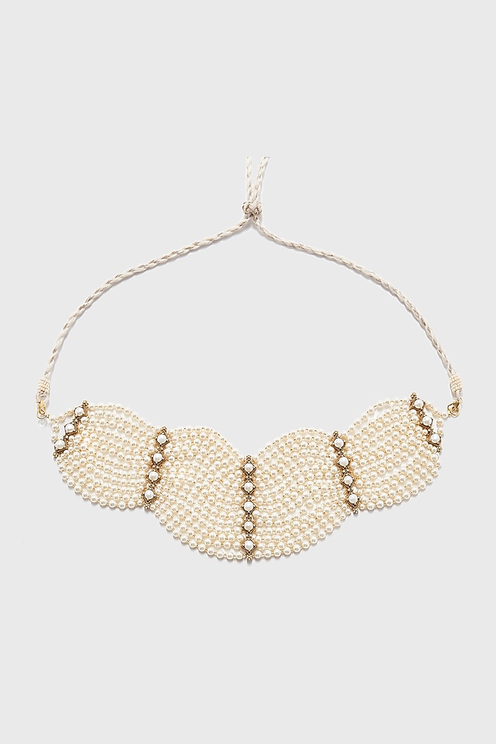Ivory Freshwater & Swarovski Pearl Choker Necklace In Sterling Silver by Tarun Tahiliani Jewellery at Pernia's Pop Up Shop