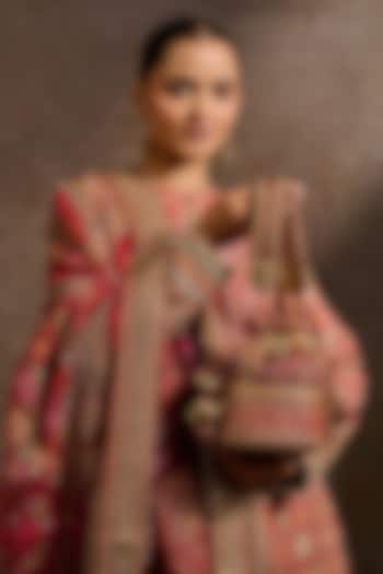 Maroon Brass Kashida Embroidered Potli by Tarun Tahiliani Accessories at Pernia's Pop Up Shop