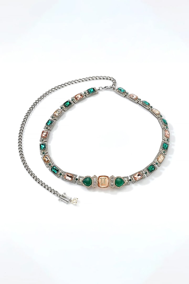 Multi-Colored Crystal & Metal Chain Belt by Tarun Tahiliani Accessories at Pernia's Pop Up Shop