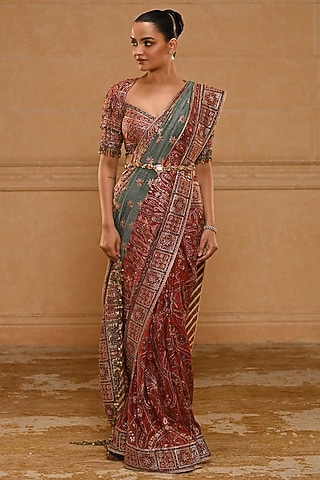 Gold Crystal & Metal Chain Belt by Tarun Tahiliani Accessories