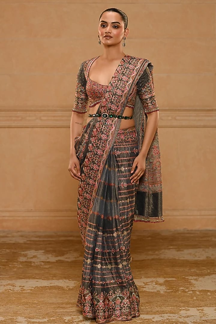 Green Crystal & Metal Chain Belt by Tarun Tahiliani Accessories at Pernia's Pop Up Shop