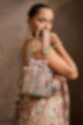 Multi-Colored Organza French Knot Embroidered Potli by Tarun Tahiliani Accessories at Pernia's Pop Up Shop