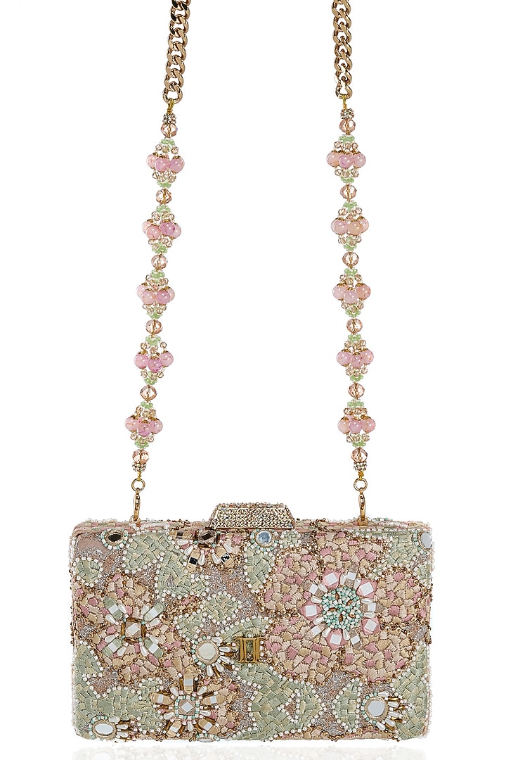 Multi-Colored Organza & Net Embroidered Potli by Tarun Tahiliani Accessories at Pernia's Pop Up Shop