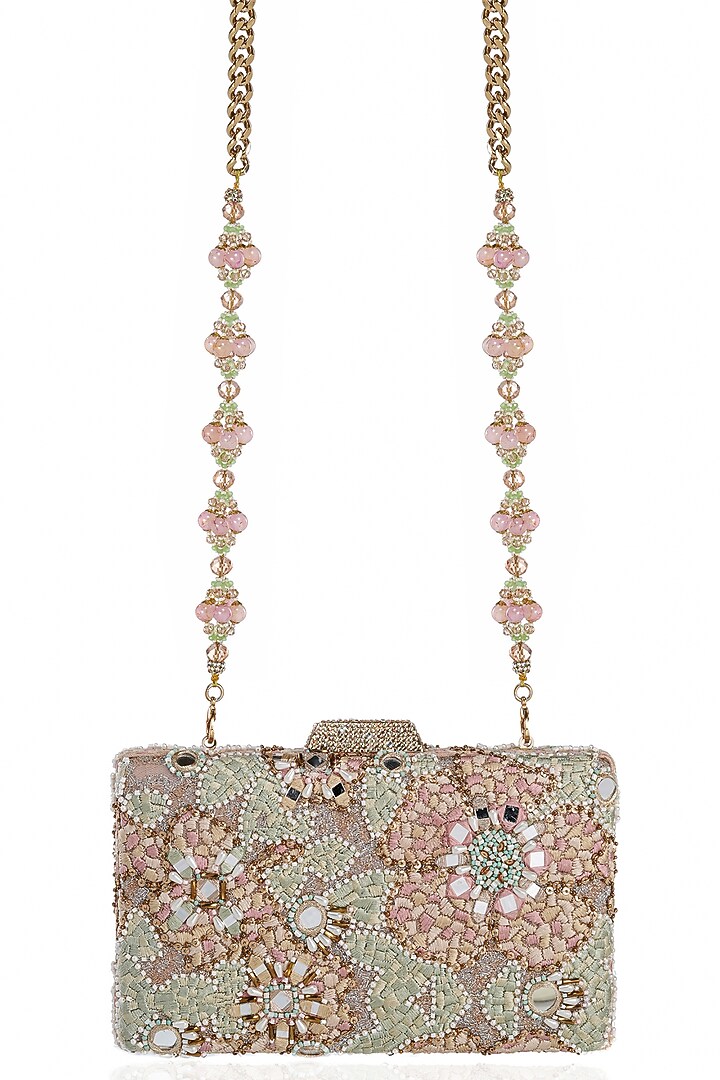 Multi-Colored Organza & Net Embroidered Potli by Tarun Tahiliani Accessories at Pernia's Pop Up Shop