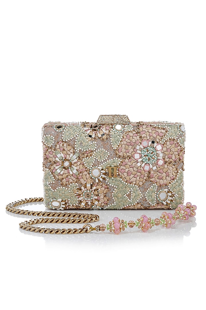 Multi-Colored Organza & Net Embroidered Potli by Tarun Tahiliani Accessories at Pernia's Pop Up Shop