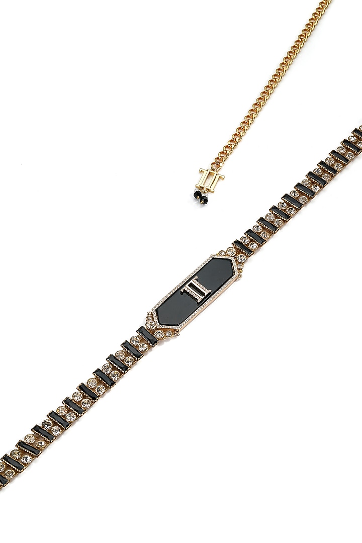 Black & Gold Crystal Belt by Tarun Tahiliani Accessories at Pernia's Pop Up Shop