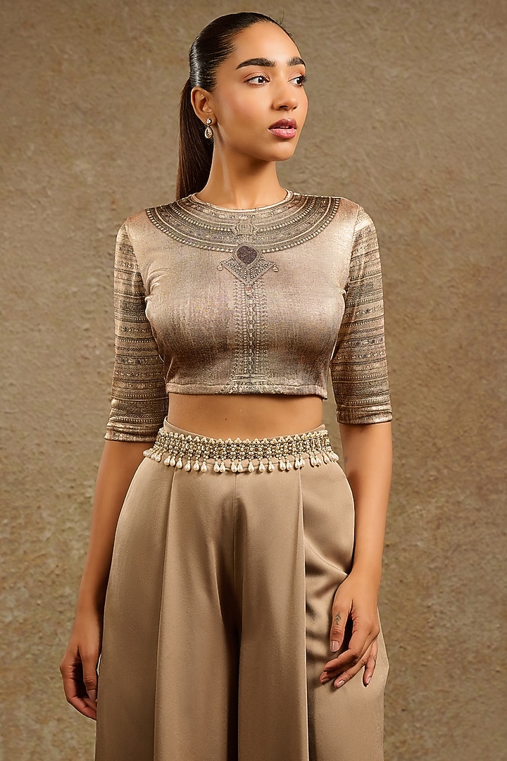 Ivory Swarovski Pearl & Amber Crystal Chain Belt by Tarun Tahiliani Accessories at Pernia's Pop Up Shop