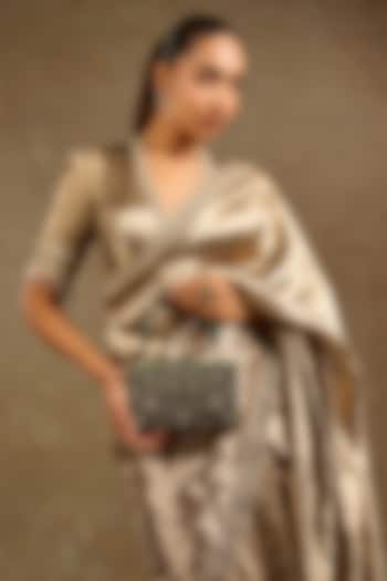 Emerald Green Velvet Crystal Embroidered Clutch by Tarun Tahiliani Accessories at Pernia's Pop Up Shop